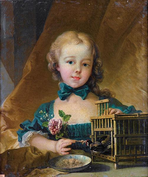 Francois Boucher Playing with a Goldfinch Norge oil painting art
